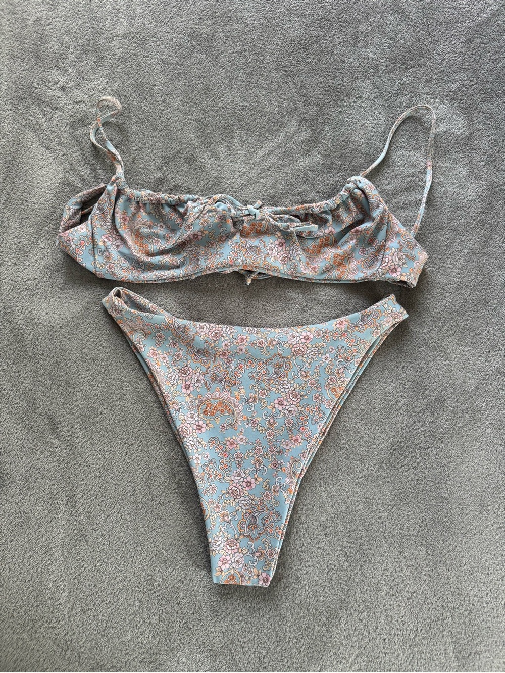 Skatie Floral Paisley Light Blue Bikini Set S/M